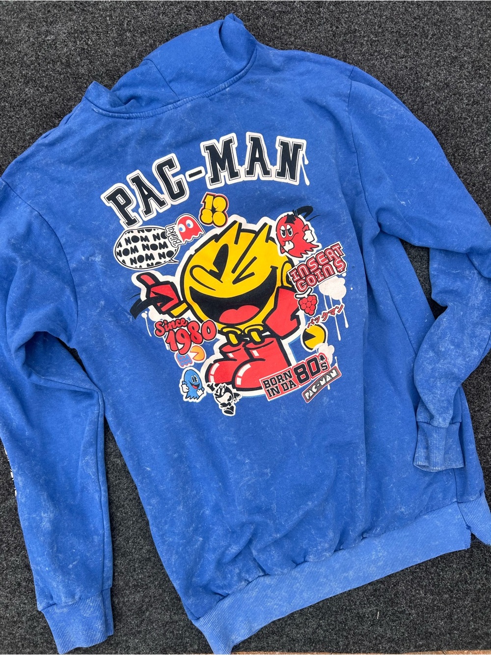 Pac-Man by Bandai sweatshirt hoodie blue Large